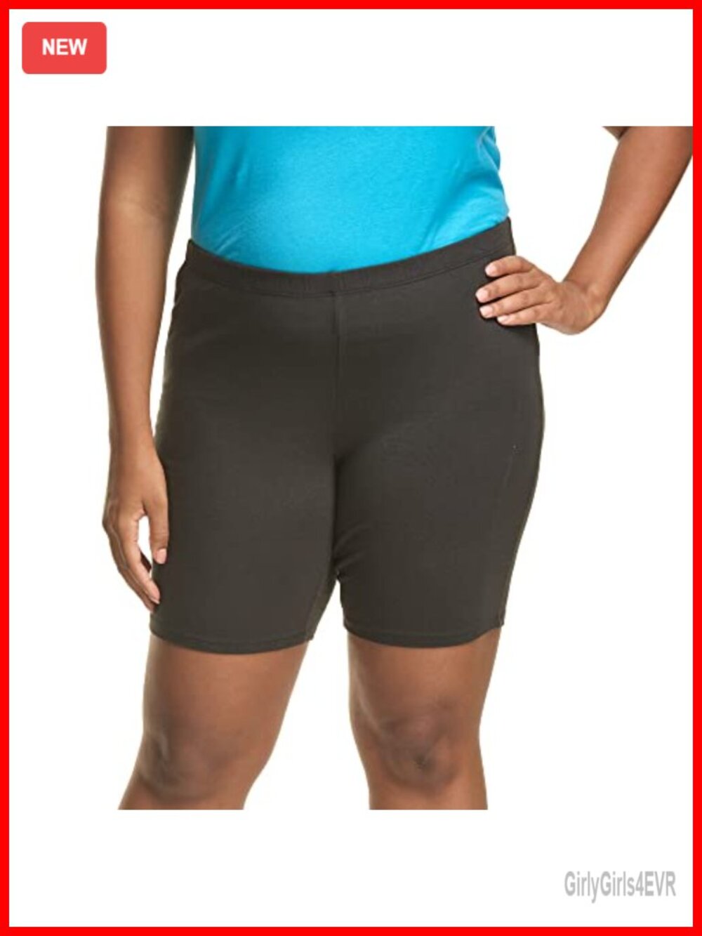 Plus Size Stretch Jersey Bike Shorts 9 Inseam Pull-On Active